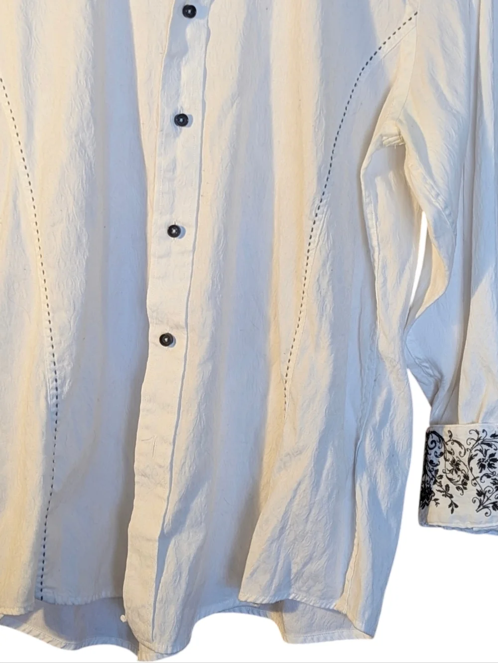 Zagiri Men's White Button-Up Dress Shirt L Casual Streetwear Contrast Cuff Skate